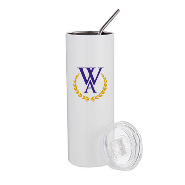 20 OZ Stainless Steel Tumbler with Straw & Lid - Sublimated Logo Thumbnail